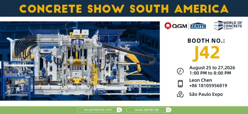 Quangong Machinery akan dipamerkan di Pameran Beton di São Paulo, Brasil—bergabunglah bersama kami dalam acara industri besar di Amerika Selatan ini.